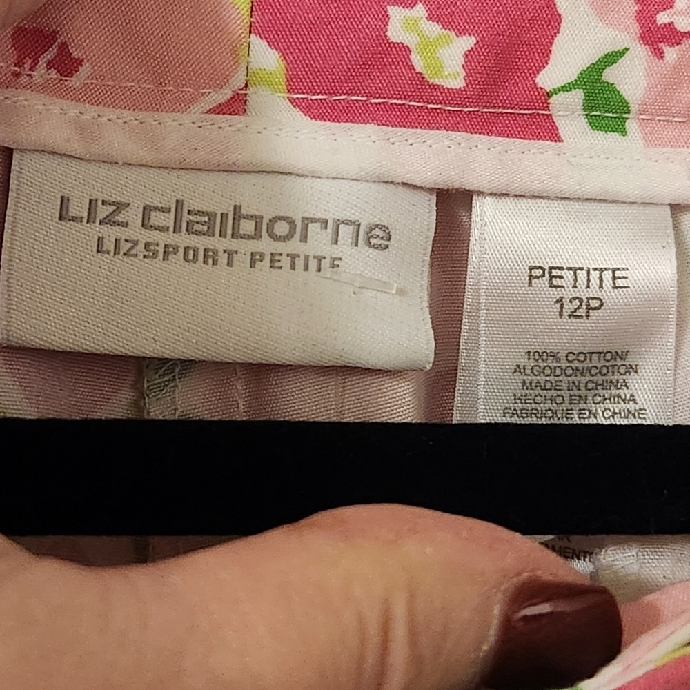 Liz Claiborne Pink and Green Floral Pants - Picture 4 of 5